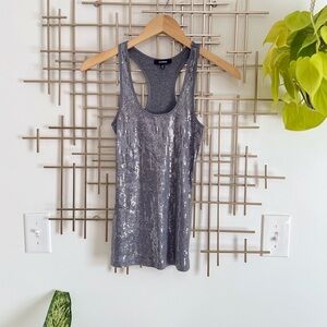 NWOT Express Silver Sequin Tank Top